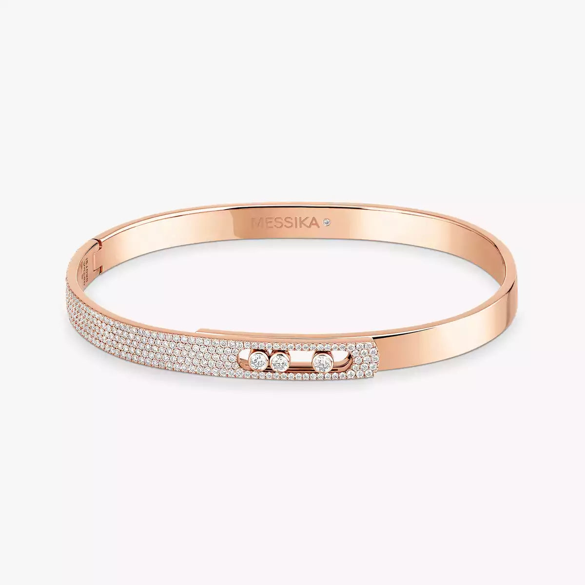 [Rosla]Move Noa Rose Gold Pavé Diamond Bangle Bracelet
