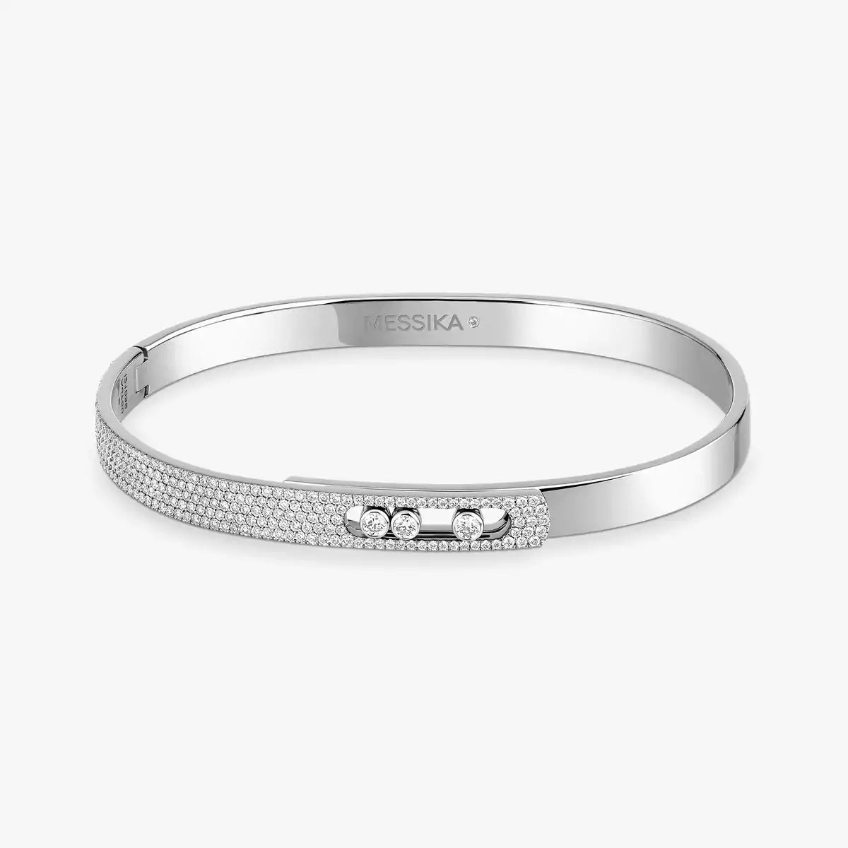[Rosla]Move Noa Rose Gold Pavé Diamond Bangle Bracelet