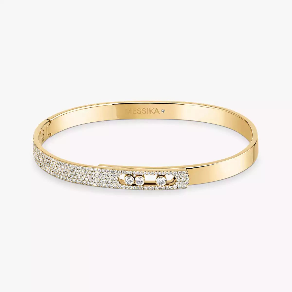 [Rosla]Move Noa Rose Gold Pavé Diamond Bangle Bracelet