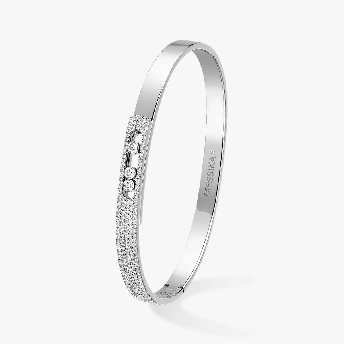 [Rosla]Move Noa Rose Gold Pavé Diamond Bangle Bracelet
