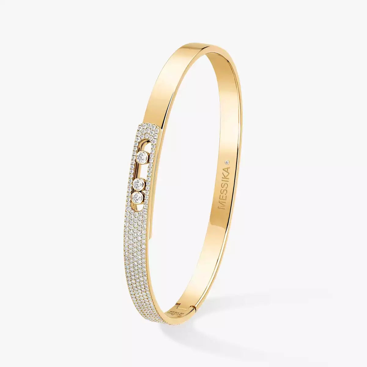 [Rosla]Move Noa Rose Gold Pavé Diamond Bangle Bracelet