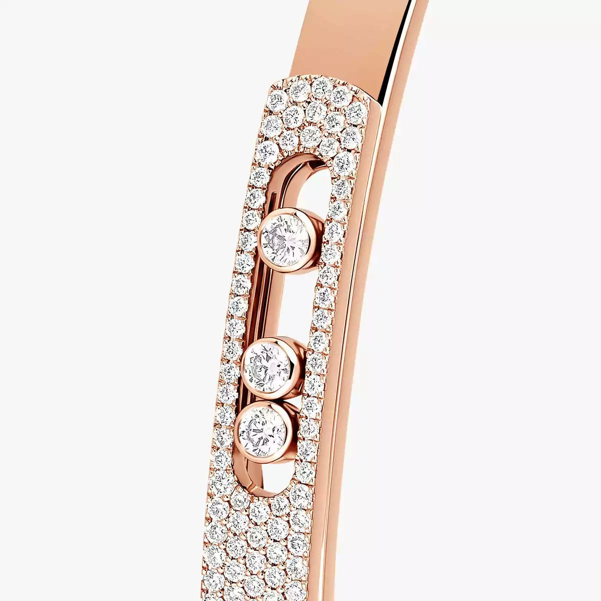 [Rosla]Move Noa Rose Gold Pavé Diamond Bangle Bracelet