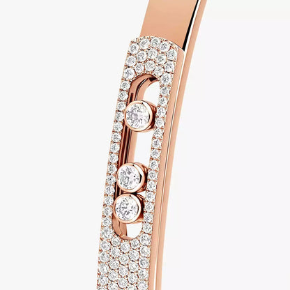 [Rosla]Move Noa Rose Gold Pavé Diamond Bangle Bracelet