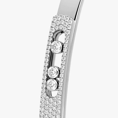 [Rosla]Move Noa Rose Gold Pavé Diamond Bangle Bracelet