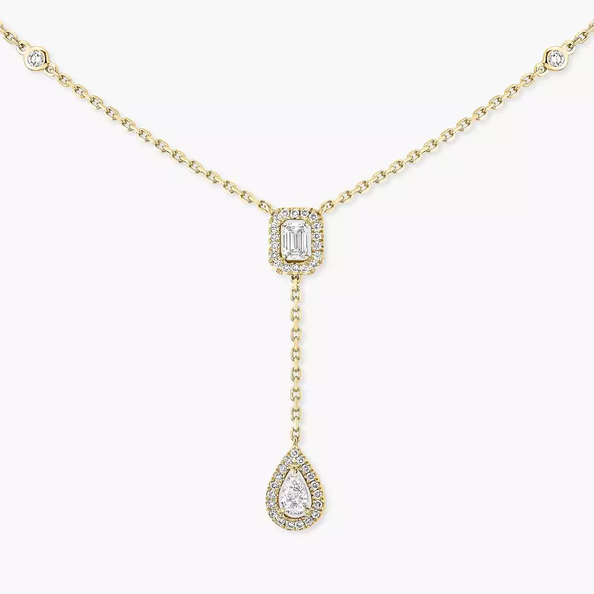 [Rosla]Gold Diamond Tie Necklace