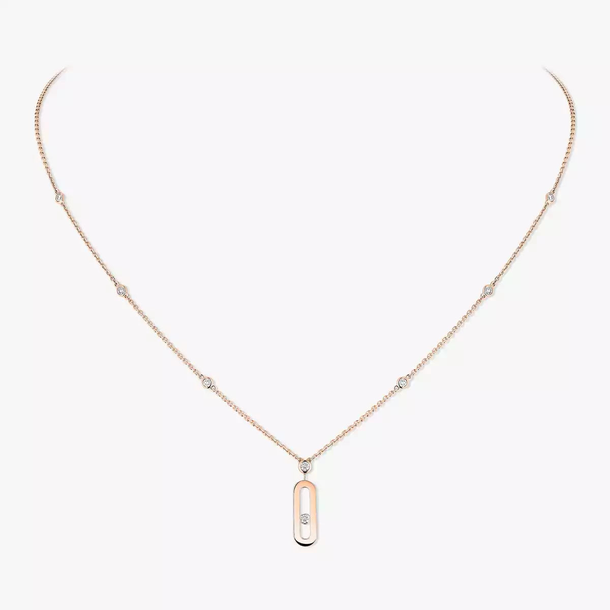 [Rosla] Move Uno Gold Diamond Long Necklace