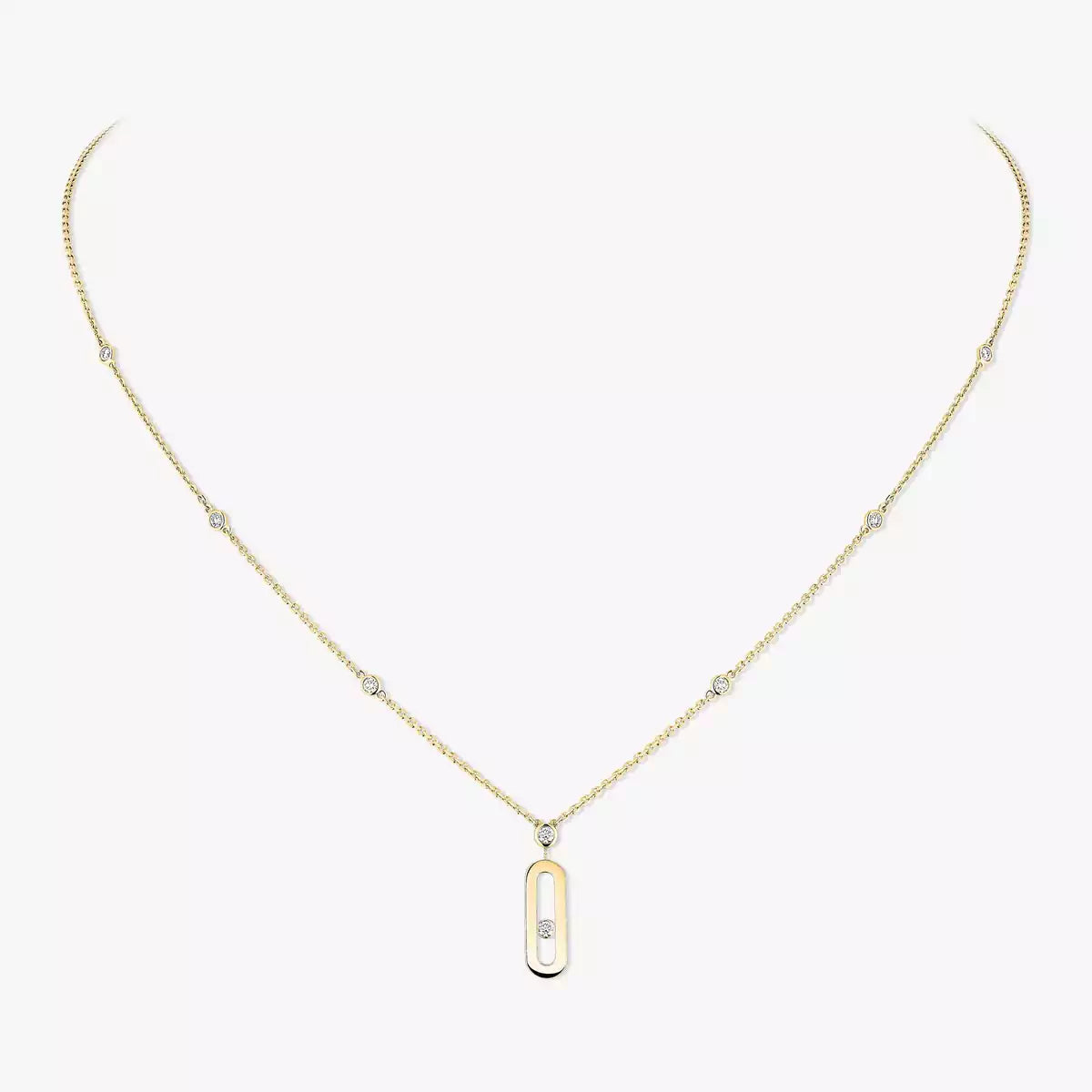 [Rosla] Move Uno Gold Diamond Long Necklace