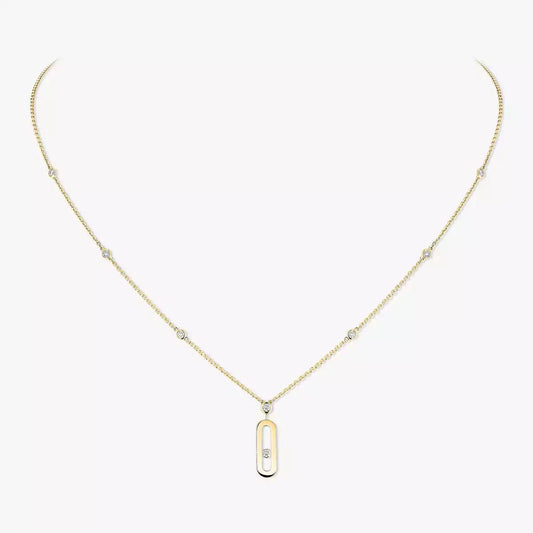 [Rosla] Move Uno Gold Diamond Long Necklace