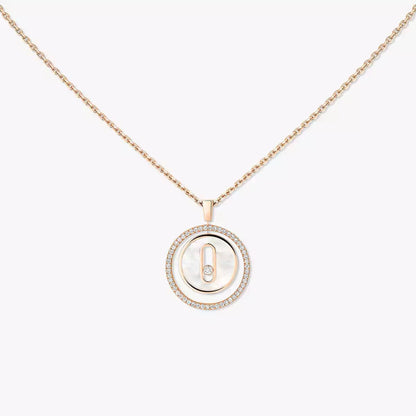 [Rosla]Lucky Move Diamond Necklace in Rose Gold and White Mother-of-Pearl