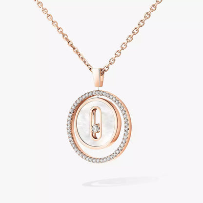 [Rosla]Lucky Move Diamond Necklace in Rose Gold and White Mother-of-Pearl