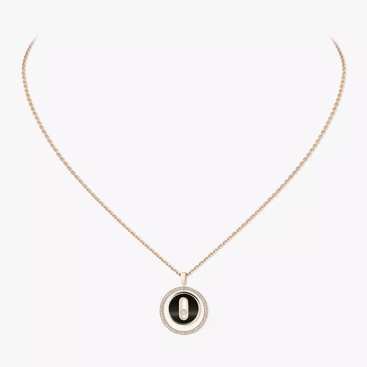 [Rosla]Lucky Move Diamond Necklace in Rose Gold and White Mother-of-Pearl