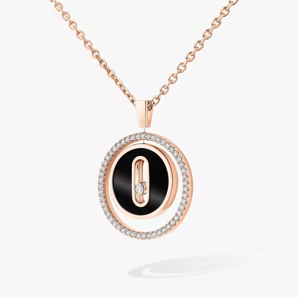 [Rosla]Lucky Move Diamond Necklace in Rose Gold and White Mother-of-Pearl