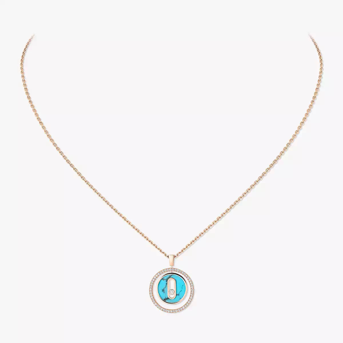 [Rosla]Lucky Move Diamond Necklace in Rose Gold and White Mother-of-Pearl