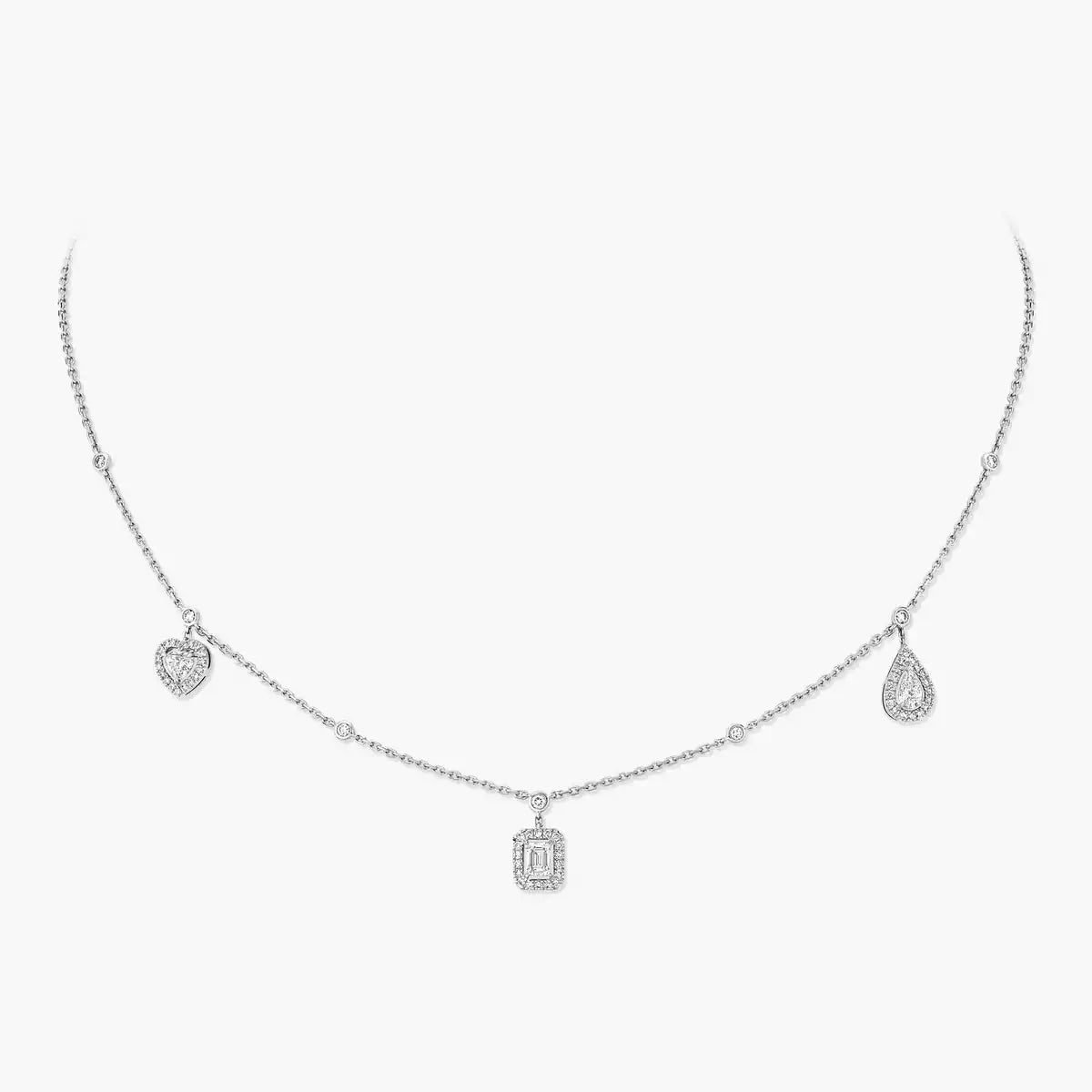 [Rosla]My Twin Diamond Necklace in Silver