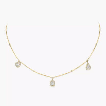 [Rosla]My Twin Diamond Necklace in Silver
