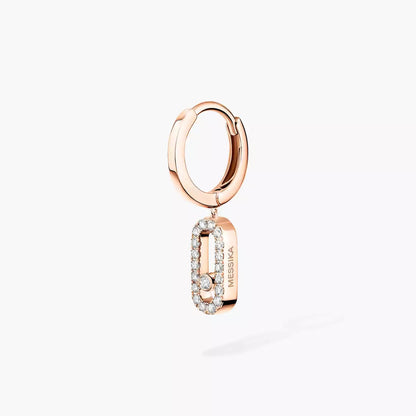 [Rosla]Move Uno Single Diamond Hoop Earring