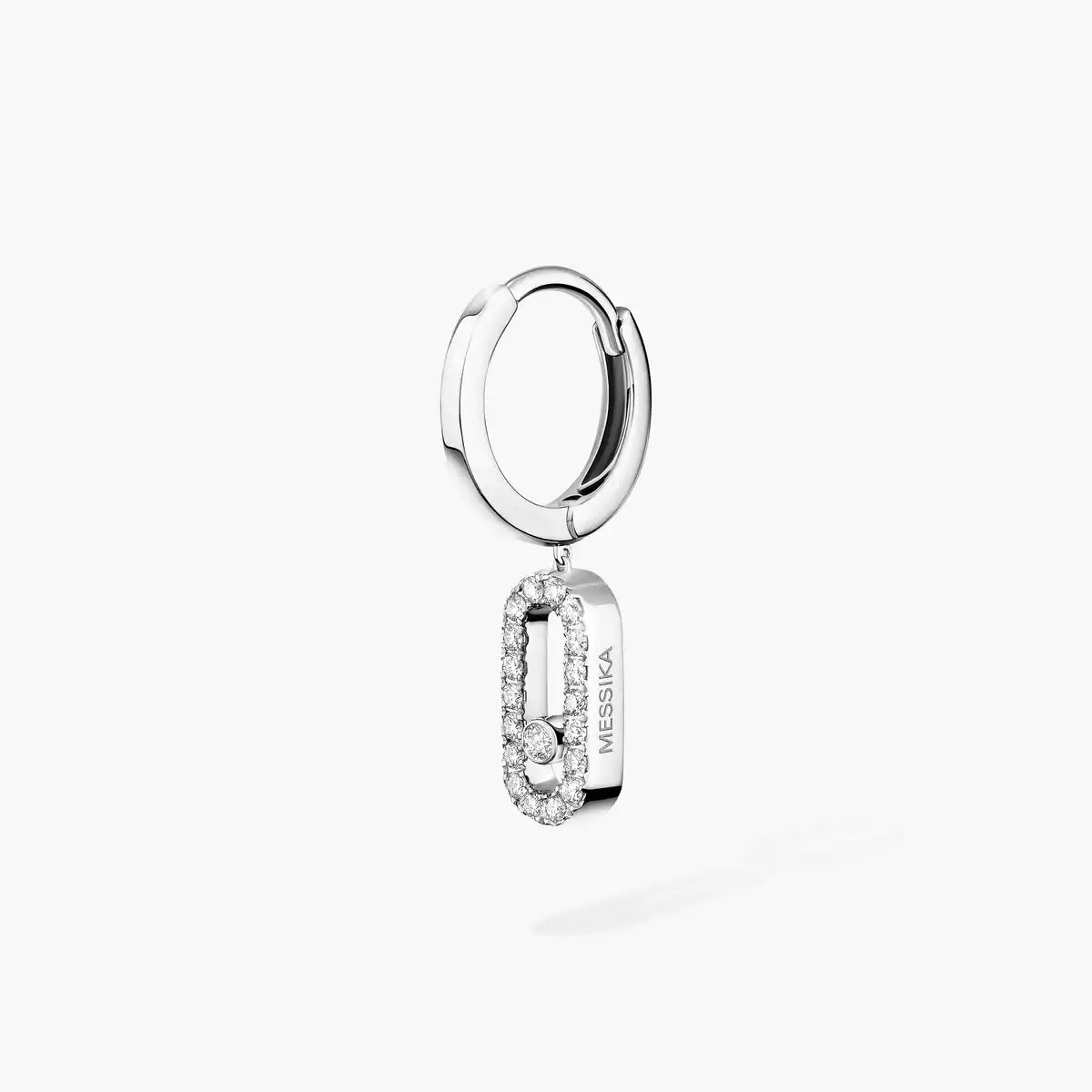 [Rosla]Move Uno Single Diamond Hoop Earring