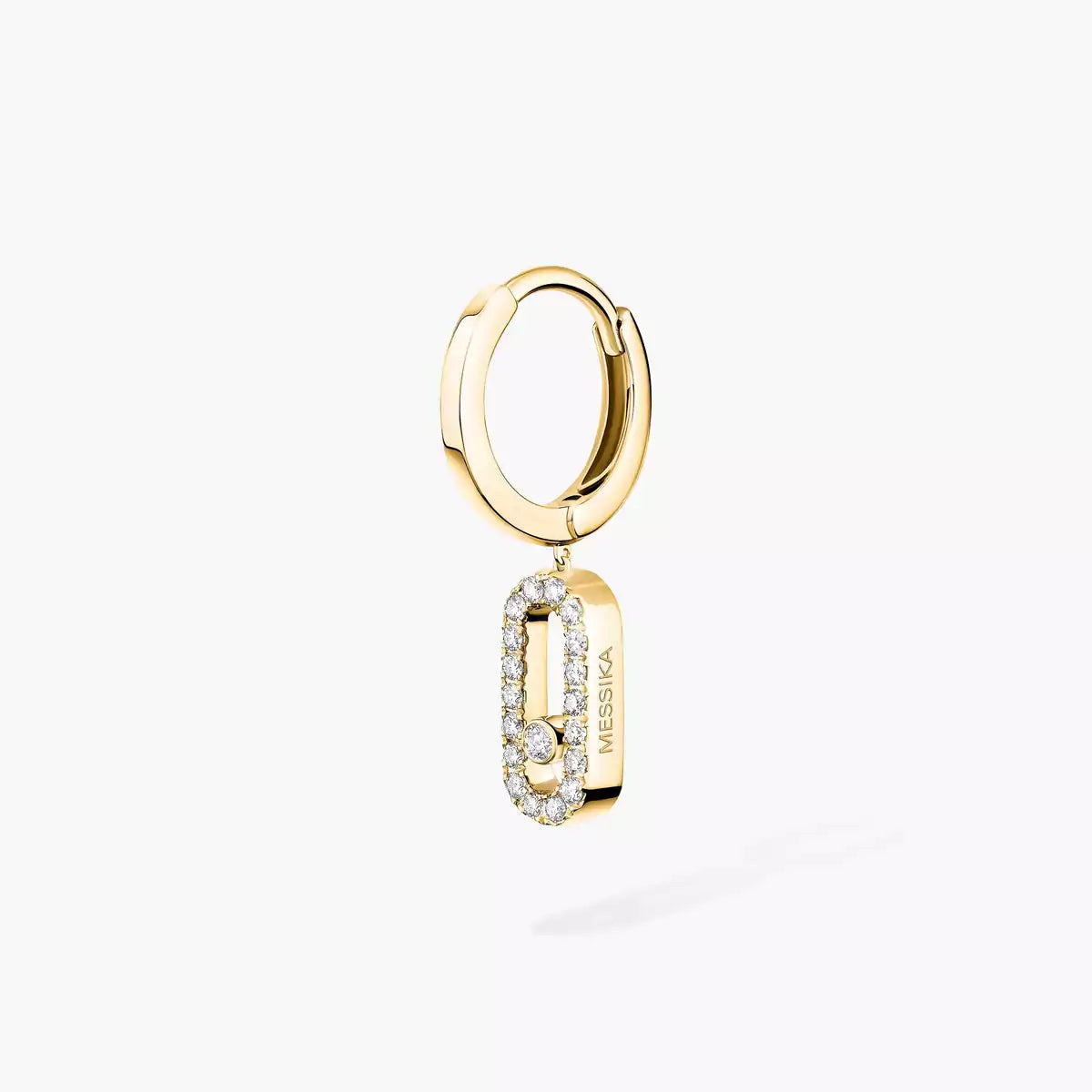 [Rosla]Move Uno Single Diamond Hoop Earring