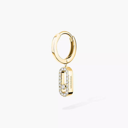 [Rosla]Move Uno Single Diamond Hoop Earring