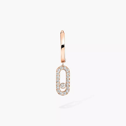 [Rosla]Move Uno Single Diamond Hoop Earring
