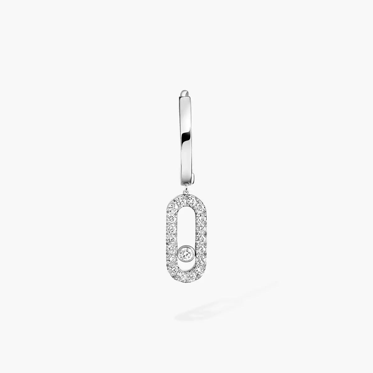 [Rosla]Move Uno Single Diamond Hoop Earring