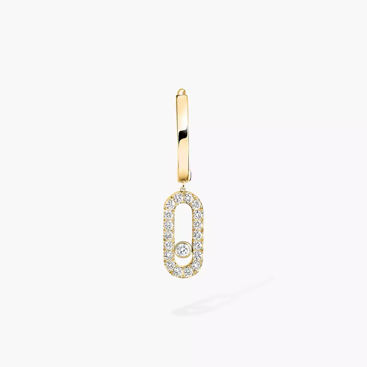 [Rosla]Move Uno Single Diamond Hoop Earring