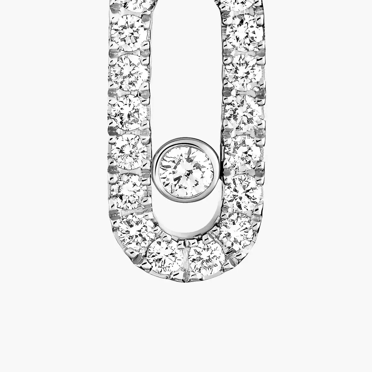 [Rosla]Move Uno Single Diamond Hoop Earring