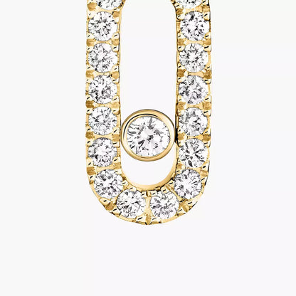 [Rosla]Move Uno Single Diamond Hoop Earring