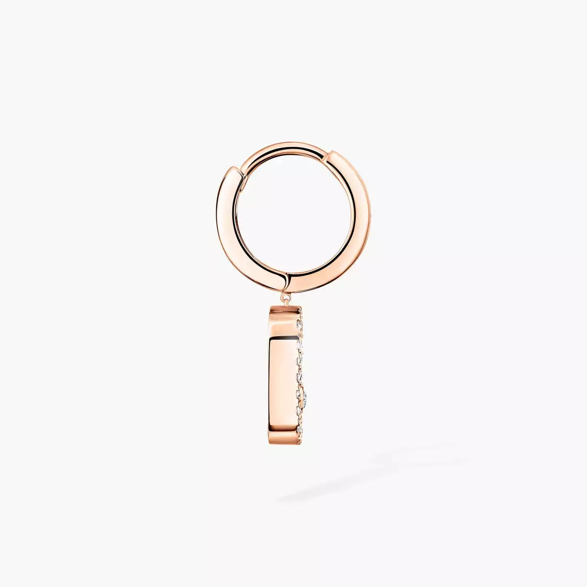 [Rosla]Move Uno Single Diamond Hoop Earring