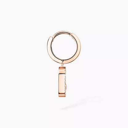 [Rosla]Move Uno Single Diamond Hoop Earring