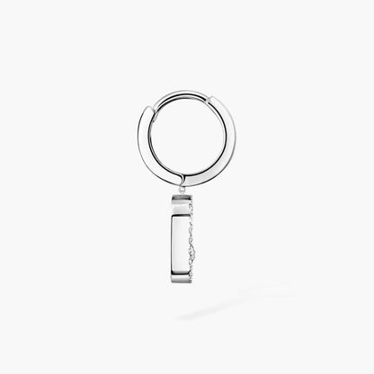 [Rosla]Move Uno Single Diamond Hoop Earring