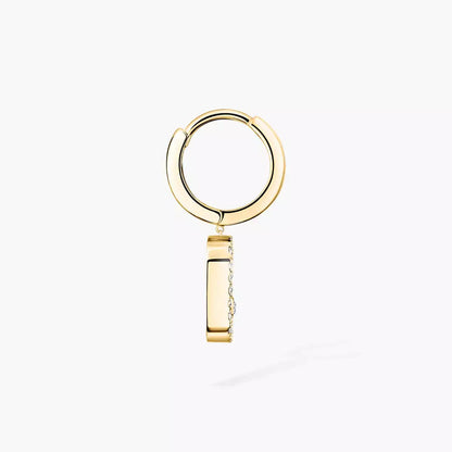 [Rosla]Move Uno Single Diamond Hoop Earring