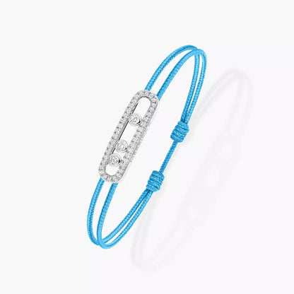 [Rosla]Messika Care(s) pink cord pavé bracelet