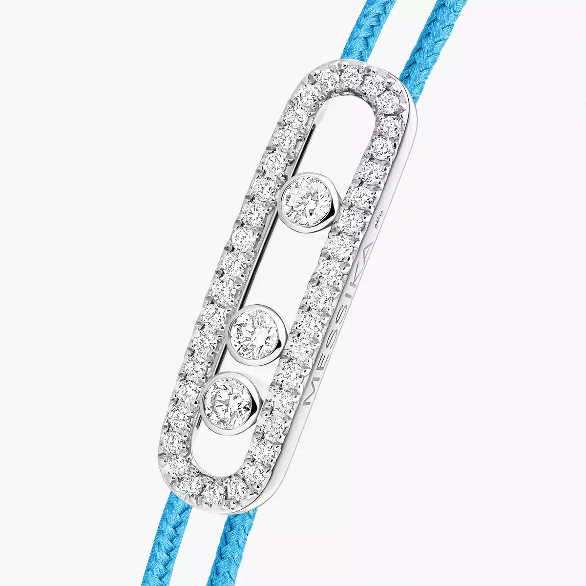 [Rosla]Messika Care(s) pink cord pavé bracelet