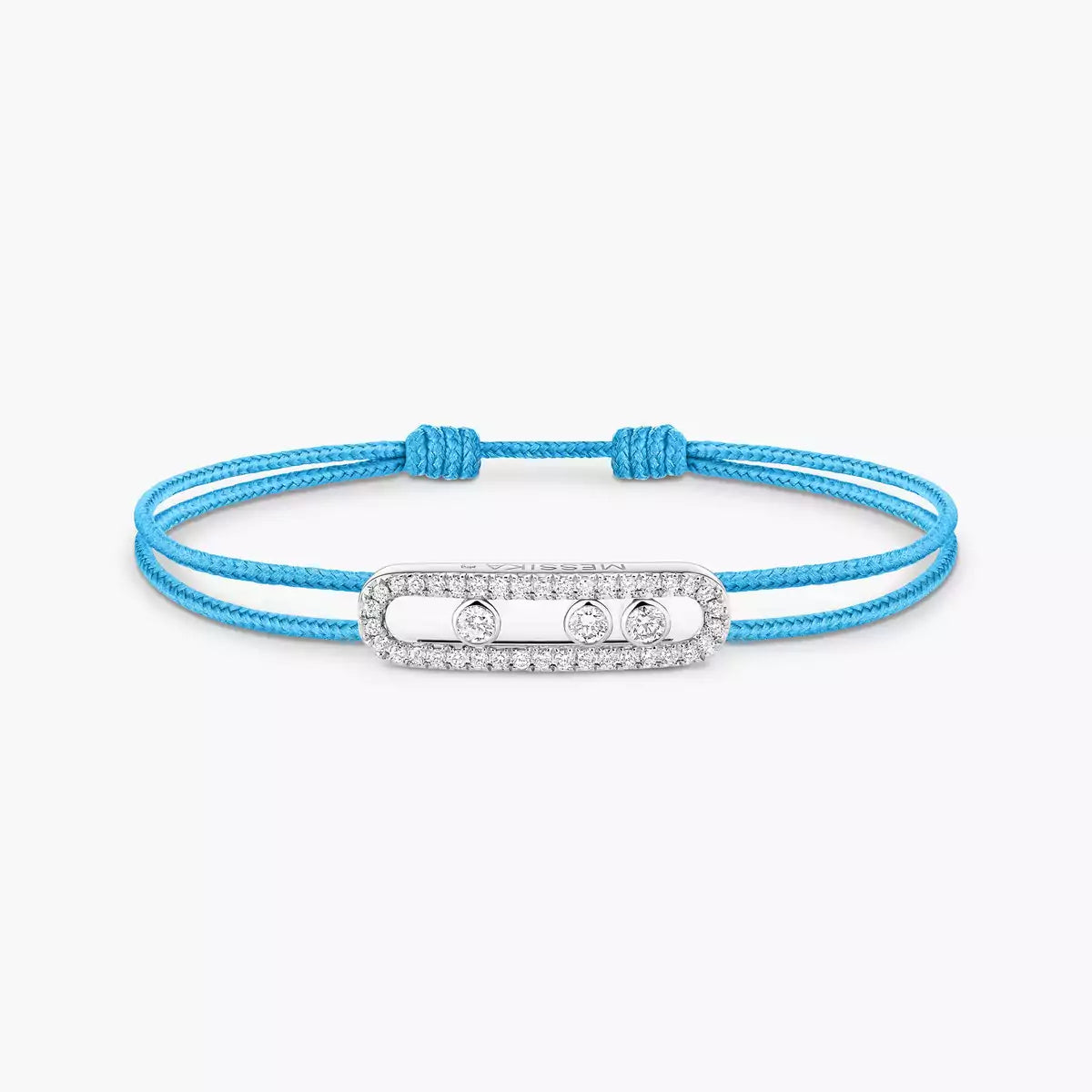 [Rosla]Messika Care(s) pink cord pavé bracelet