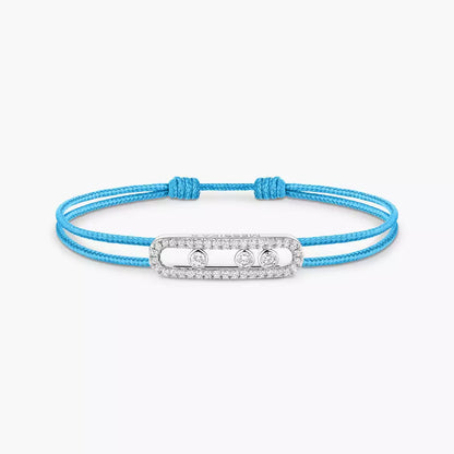 [Rosla]Messika Care(s) pink cord pavé bracelet