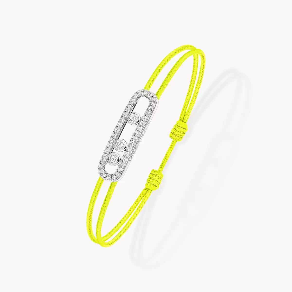 [Rosla]Messika Care(s) pink cord pavé bracelet