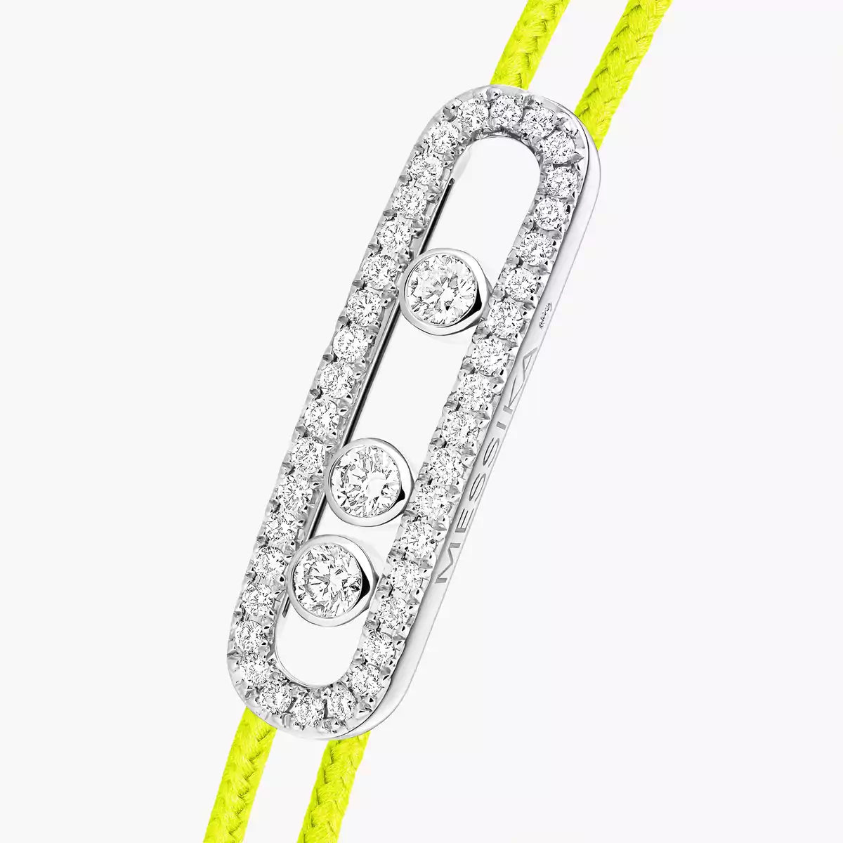 [Rosla]Messika Care(s) pink cord pavé bracelet