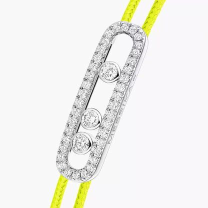 [Rosla]Messika Care(s) pink cord pavé bracelet