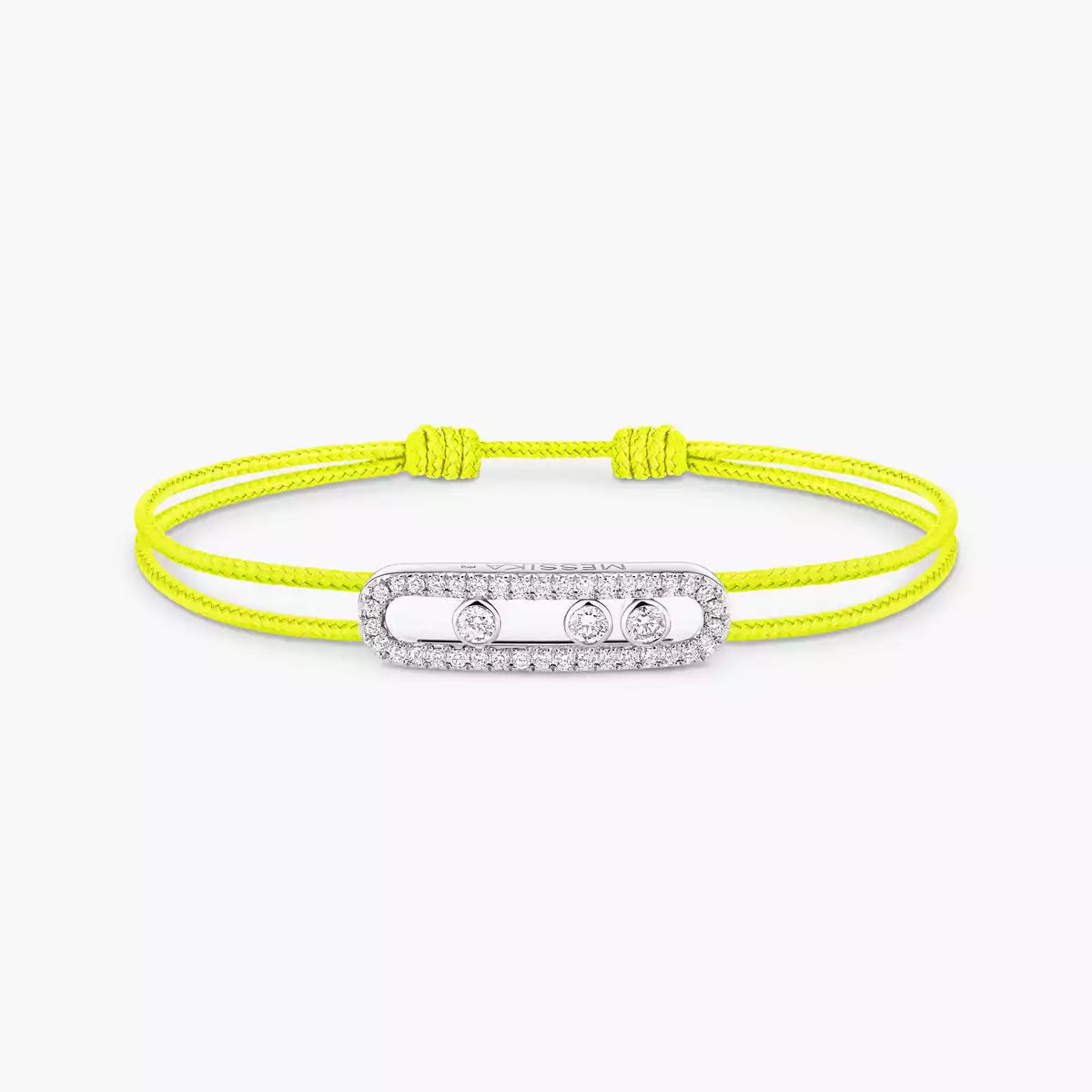 [Rosla]Messika Care(s) pink cord pavé bracelet