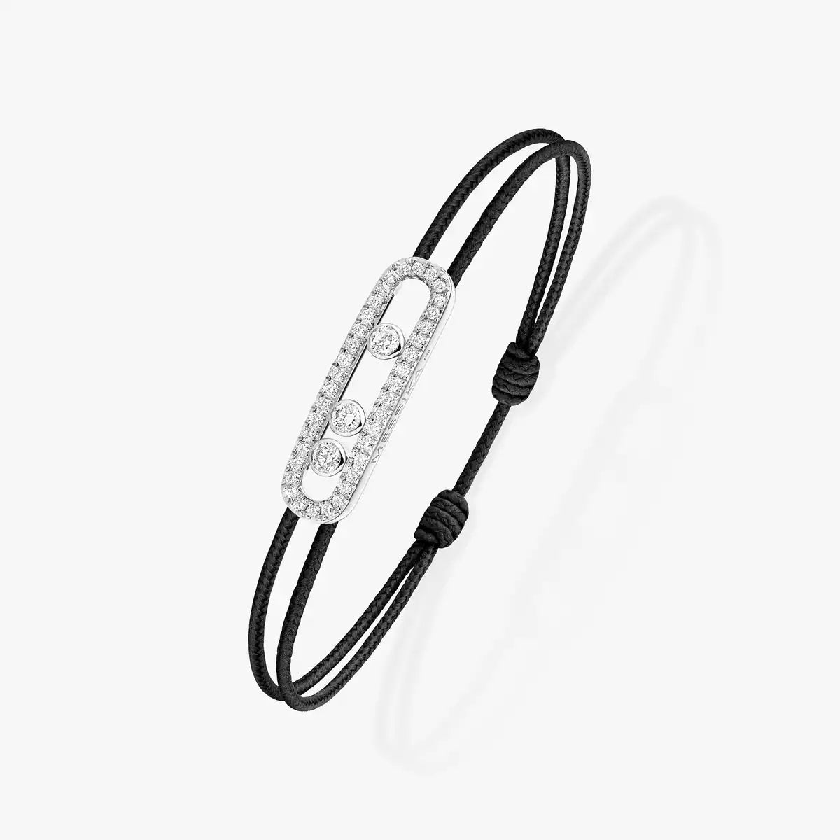 [Rosla]Messika Care(s) pink cord pavé bracelet