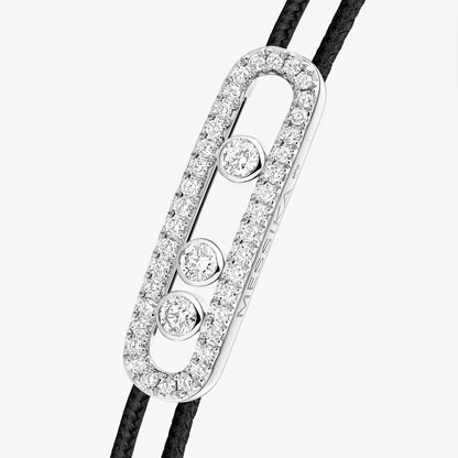 [Rosla]Messika Care(s) pink cord pavé bracelet