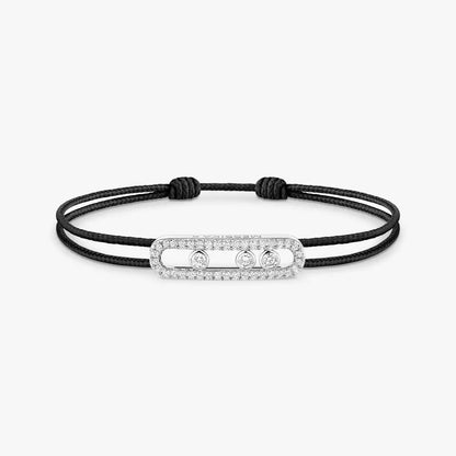 [Rosla]Messika Care(s) pink cord pavé bracelet