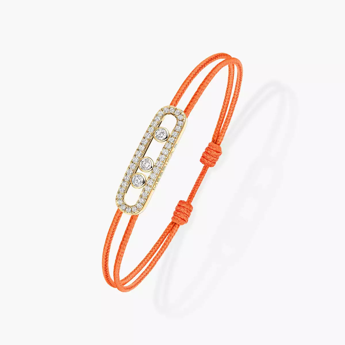 [Rosla]Messika Care(s) pink cord pavé bracelet