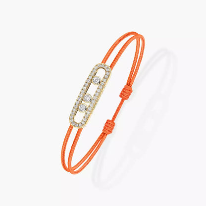 [Rosla]Messika Care(s) pink cord pavé bracelet