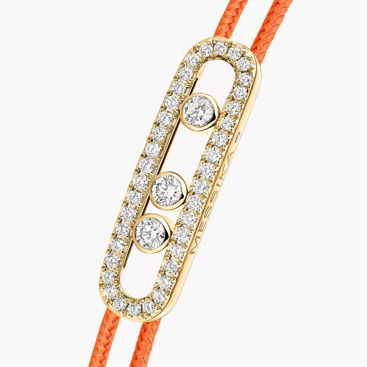[Rosla]Messika Care(s) pink cord pavé bracelet