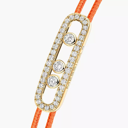 [Rosla]Messika Care(s) pink cord pavé bracelet