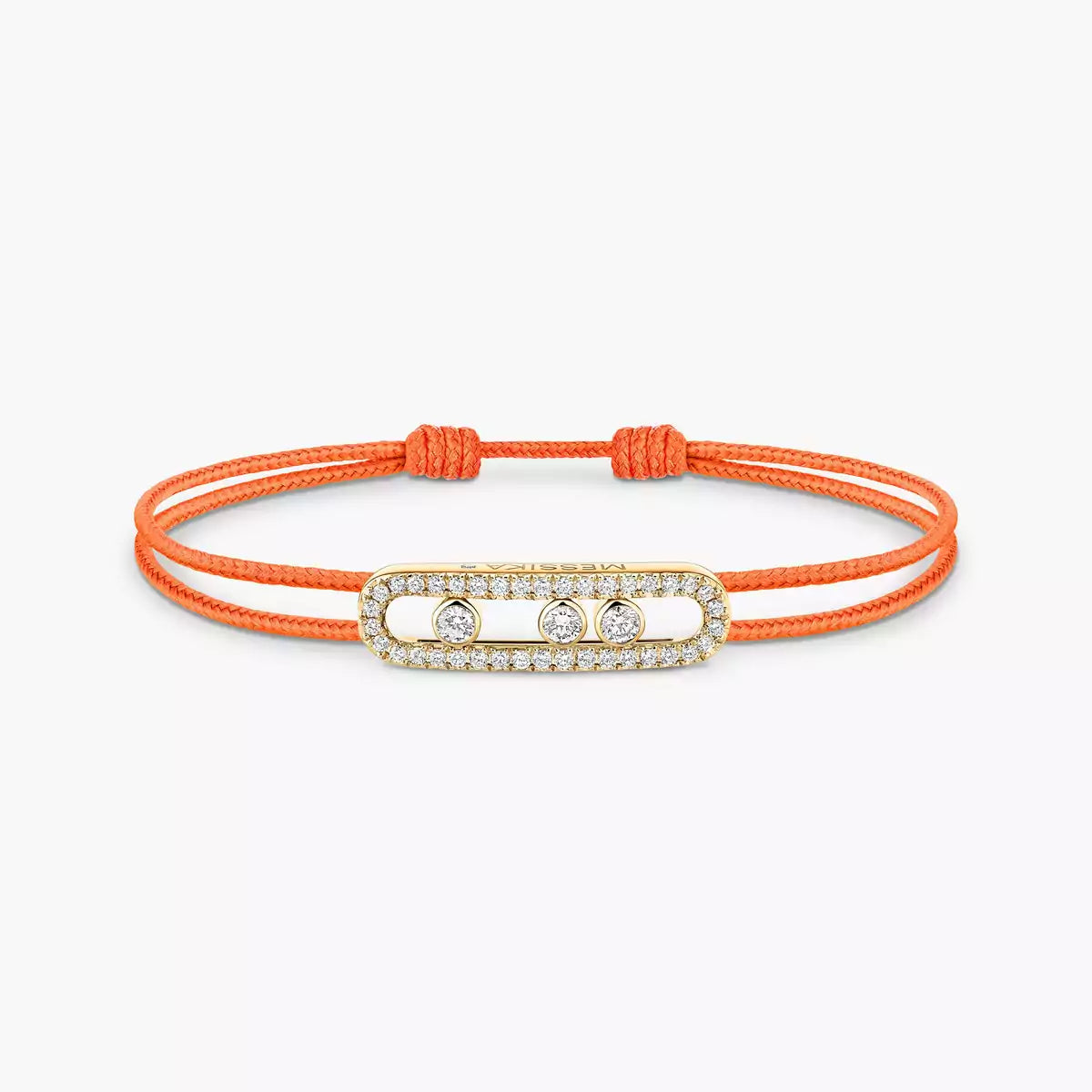 [Rosla]Messika Care(s) pink cord pavé bracelet