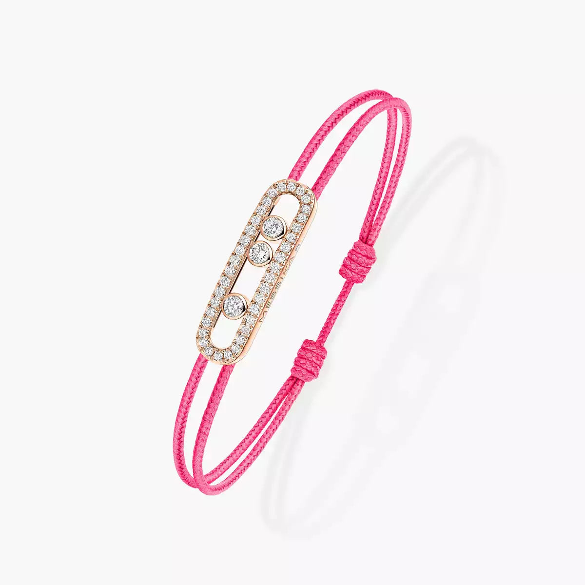 [Rosla]Messika Care(s) pink cord pavé bracelet