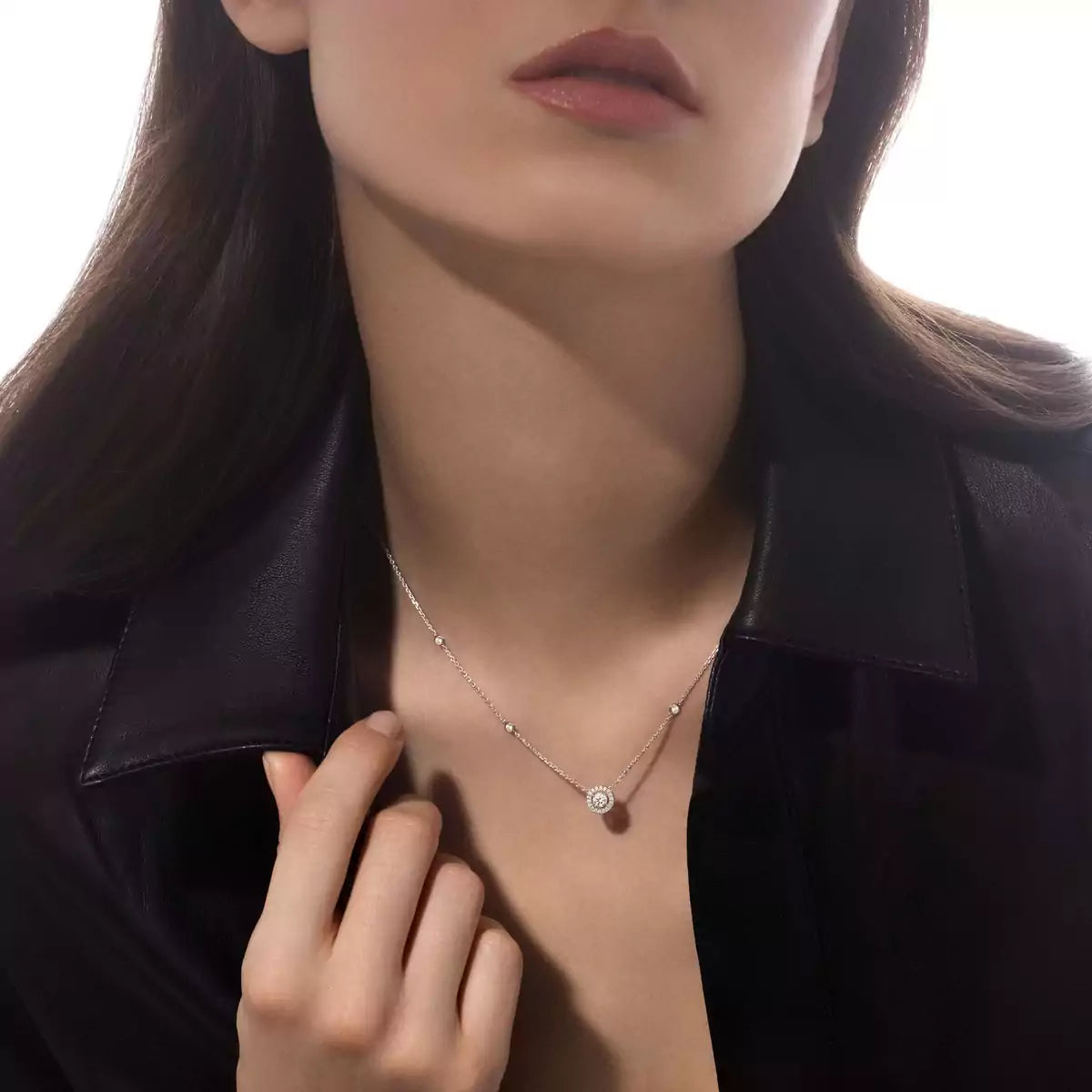 [Rosla]Diamond Necklace 0,20ct Brilliant Shape Joy